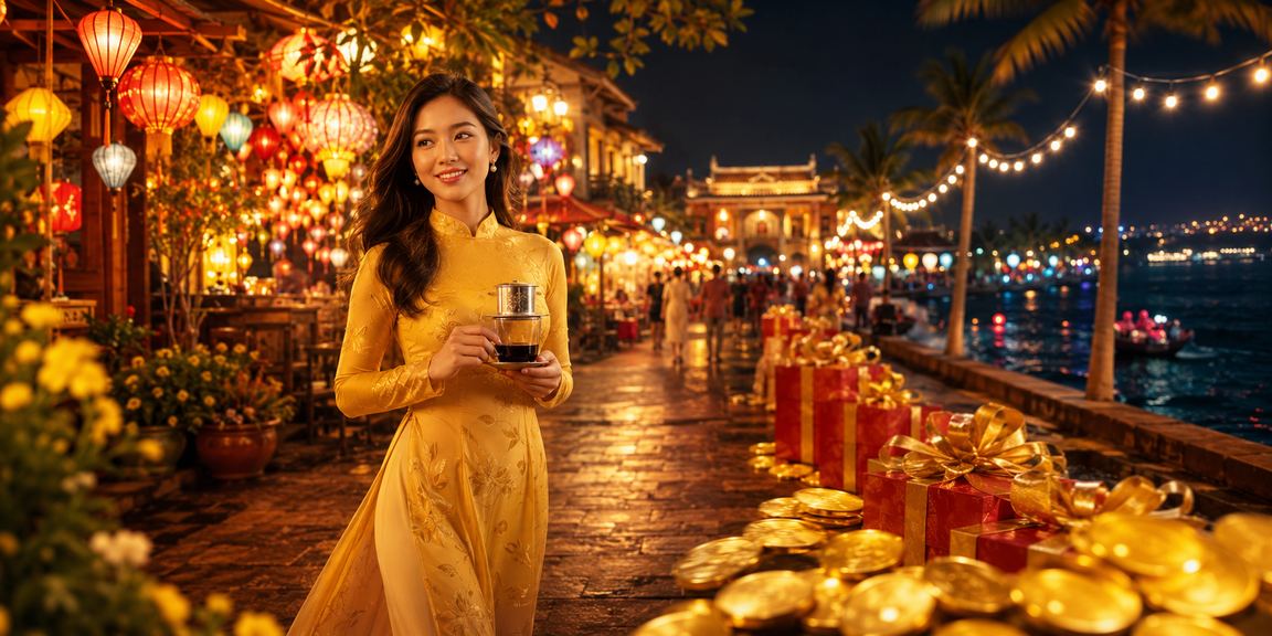 Người dùng Huế kiểm tra kết quả xổ số miền Trung bên ly cà phê sáng